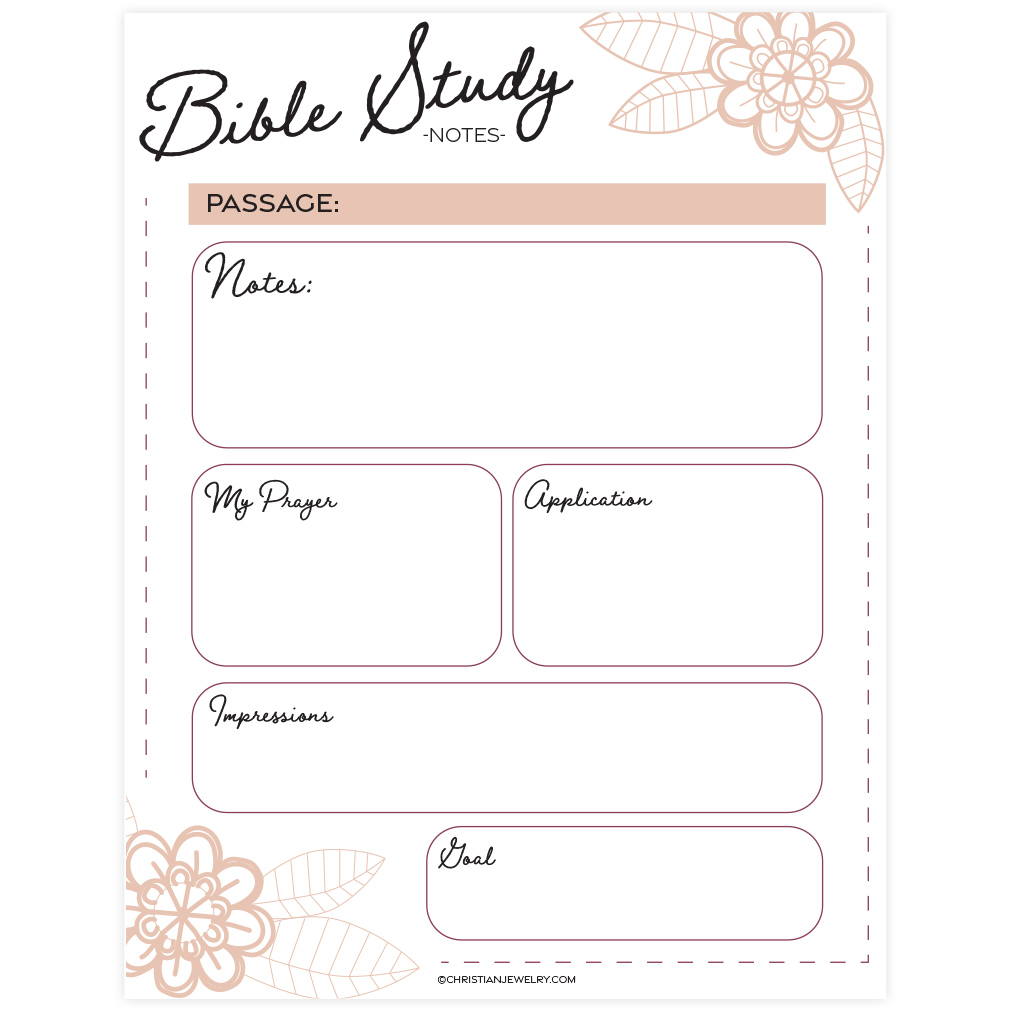 Bible Study Page - Flowers | Free Christian Printables
